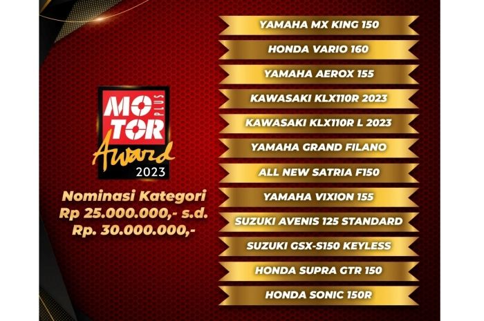 Ini Nominasi Kelas Rp 25 30 Juta Di Motor Plus Award 2023 Tipenya Dari