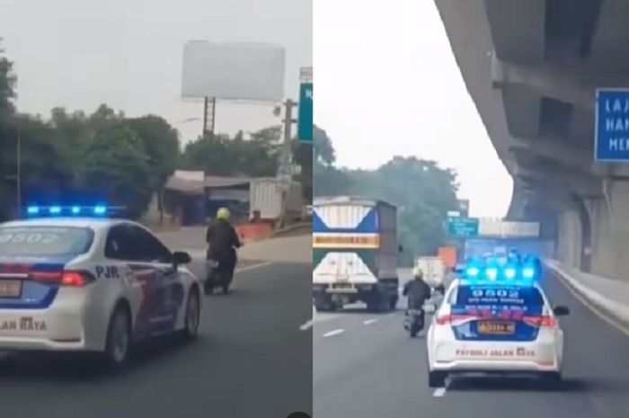 Video Pemotor Dikejar Polisi Di Jalan Tol Jakarta Cikampek Mirip Film