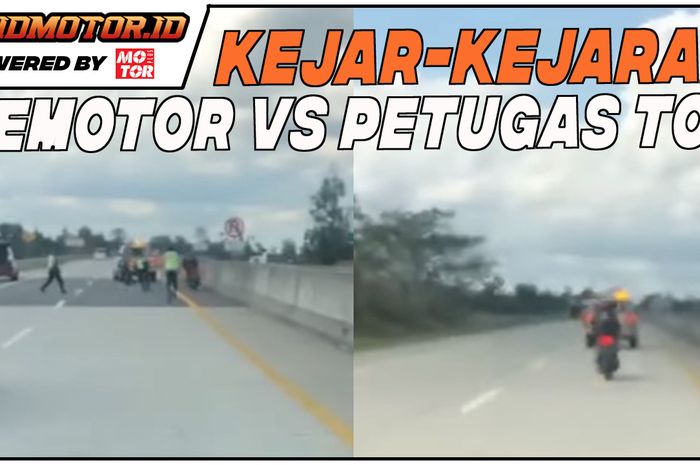 Video Aksi Kejar Kejaran Antara Petugas Tol Dan Pemotor Mirip Film