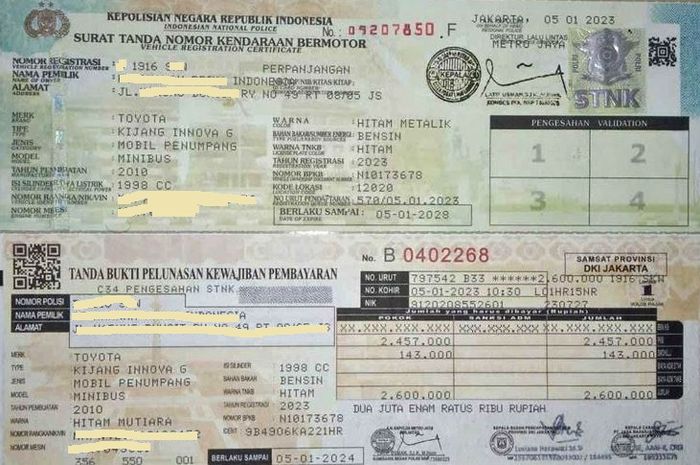 Gratis Bayar Pajak Kendaraan Tipe Tertentu Hanya Daftar Ulang Cepat