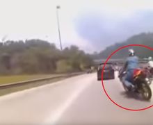Mengerikan! Video Motor Kecelakaan Parah Akibat Kebut-kebutan di Jalan Tol