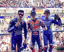 Momen Perayaan Kemenangan Marc Marquez di MotoGP Spanyol, Alex Rins Contek Gaya Marquez