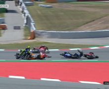 Valentino Rossi dan Maverick Vinales Saling Beda Omongan Setelah Disundul Crash Jorge Lorenzo di MotoGP Catalunya