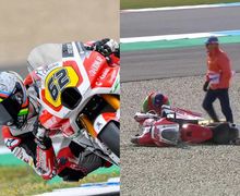 Gara-gara Murid Valentino Rossi, Pembalap Indonesia Dimas Ekky Crash di FP1 Moto2 Belanda 2019