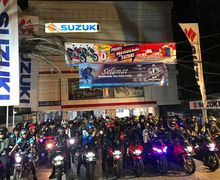 Sadis, Ratusan Bikers Suzuki Saturday Night Ride Panaskan Banjarmasin