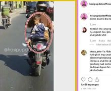 Ngilu , Video Ibu-ibu Bonceng Anak Kecil Tanpa Helm Dengan Posisi Nyamping di Atas Motor