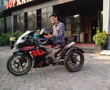 Bikin Haru, Akibat Gak Bisa Jalan, Riding Keliling Jakarta Pakai Suzuki GSX-R150 Roda 3