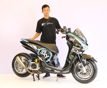 Kaki-kaki Gambot dengan Livery Motor Balap Bikin Yamaha Lexi Ini Raih Gelar Master di Customaxi Bekasi 2020