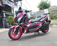 Begini Jadinya Kalau Lady Biker Modif Motor, Yamaha XMAX Berkelir Pink Terlihat Manis Namun Tetap Sangar
