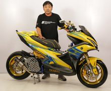 Tampil Sporty dan Punya Fitur Canggih, Yamaha Aerox Berkelir Kuning Ini Raih Gelar Racing Look di Customaxi Makassar