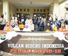 Patut Diacungi Jempol, di Tengah Pandemi Covid-19, Vulcan Riders Indonesia Bagikan Ratusan Sembako dan Masker