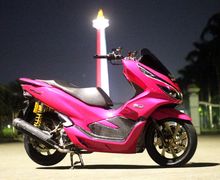 Manis.. Modifikasi Honda PCX 150 Berkelir Pink, Cangkok Lampu Toyota Fortuner