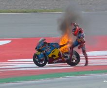 Ngeri Banget, Video Detik-detik Motor Pembalap Augusto Fernandez Dilalap Api di MotoGP Catalunya 2020