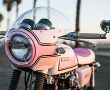 Modifikasi Honda CB200T Jadi Cafe Racer, Konsep Retro Pinky Untuk Sang Istri