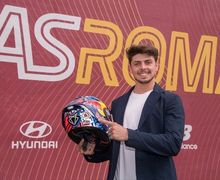 Wow, Ada Logo AS Roma di Helm Pembalap MotoGP Fabio Diggia, Ternyata Fans Berat