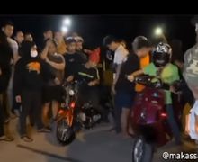 Video Diduga Polisi Intel Tangkap Pelaku Balap Liar di Makassar, Penonton Auto Kocar-kacir