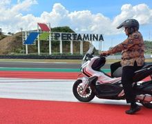 Naik Honda ADV 150, Bupati Kuningan Jajal Sirkuit Mandalika Saat Menerima Penghargaan di Lombok
