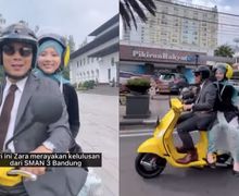 Naik Vespa Matic, Ridwan Kamil Bonceng Putrinya Zara Untuk Rayakan Kelulusan Sekolah