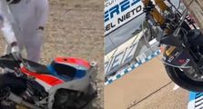 Ngeri Pembalap Moto2 Rival Mario Aji Kecelakaan Hebat di Sirkuit Jerez, Motor Terbelah Dua