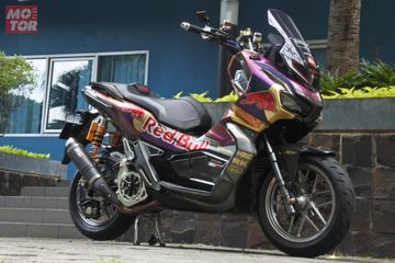 Modifikasi Honda ADV 150 Dibalut Airbrush Red Bull Racing Tampil Nyentrik dan Hedon Motorplus