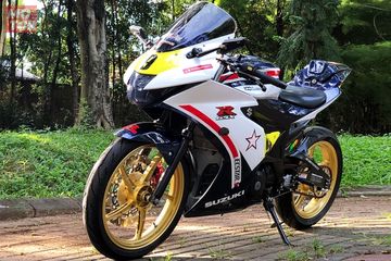 Jarang Nih Suzuki GSX R150 Modifikasi Pakai Pelek Spek Ninja 150