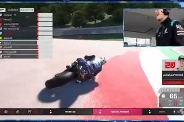 Penampilan Fabio Quartararo di MotoGP Virtual Race alami 3 kali crash dan finis posisi 4 sampai diwanti-wanti tim Petronas Yamaha SRT 