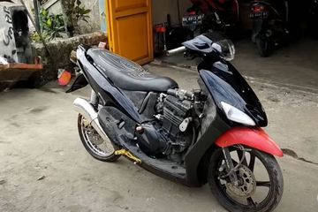 Merinding Panas Dingin Lihat Yamaha Mio Modif Pasang Mesin Ninja 250 Cvt Dirombak Total Ganti Rantai Semua Halaman Gridmotor Id