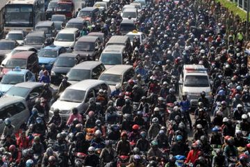 Foto ilustrasi macet parah. Mudik lebaran 2023, Menhub Budi Karya Sumadi berikan saran mulai hari ini.