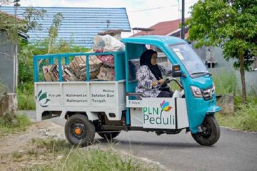 Ilustrasi motor listrik pengangkut sampah.