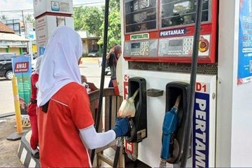 Ilustrasi SPBU Pertamina jual BBM Pertalite dan Pertamax.