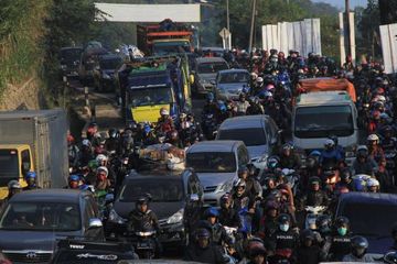 Foto ilustrasi macet saat mudik lebaran.