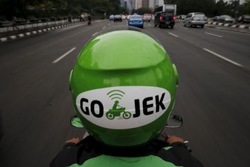 Ilustrasi pengendara Gojek