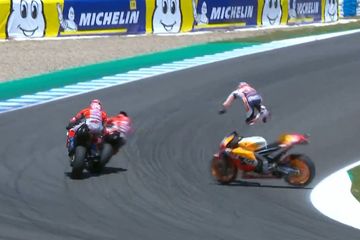 Tabrakan beruntun Jorge Lorenzo, Dani Pedrosa dan Andrea Iannone