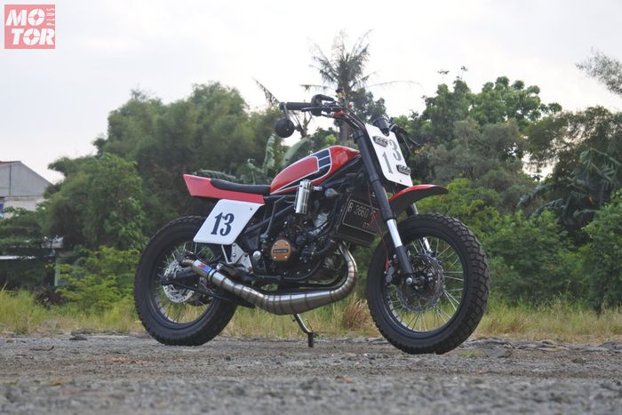 Ninja 150 RR Kena Modifikasi, Jadi Motor Custom Bergaya Flat Tracker