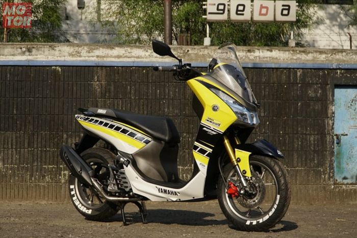Sadis Yamaha Lexi  Pakai Pelek Aerox Bikin Tampilannya 