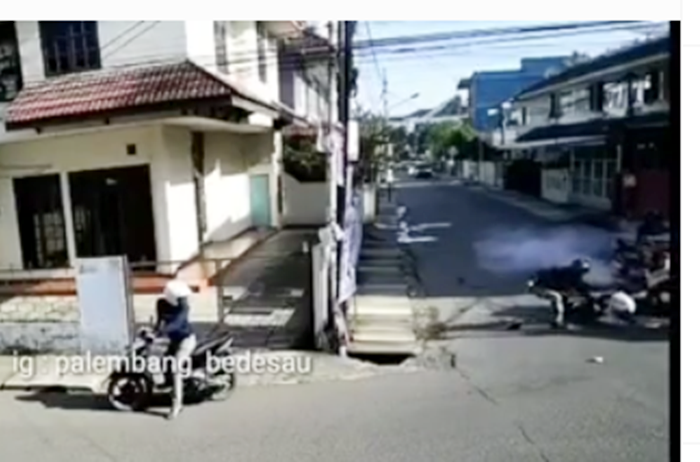 Screenshoot dari video akan keganasan begal di Palembang