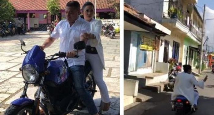 Krisdayanti dan Raul Lemos saat mendatangi TPS di Malang, Jatim.