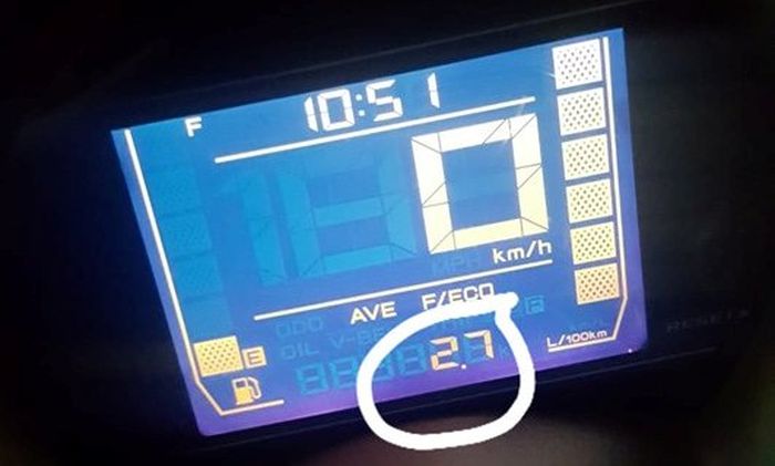 Di Yamaha NMAX baru indikator ECO juga di paling kanan