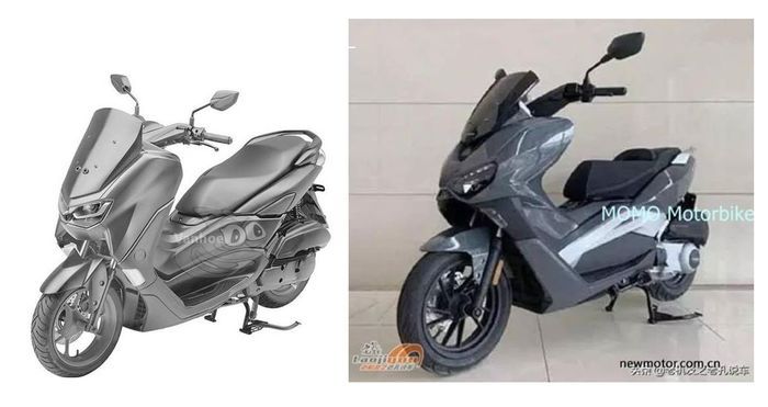 Paten desain yang iduga Yamaha NMAX anyar dan foto skutik misterius.