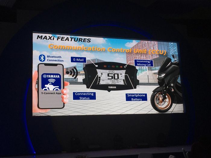 Speedometer Yamaha All New NMAX terkoneksi dengan hp