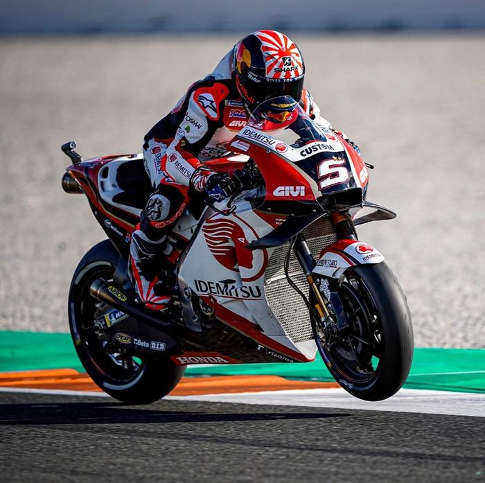 Johann Zarco di atas motor MotoGP Honda RC213V di 3 ronde MotoGP terakhir tahun lalu, gantikan posisi Takaaki Nakagami (LCR Honda Idemitsu)