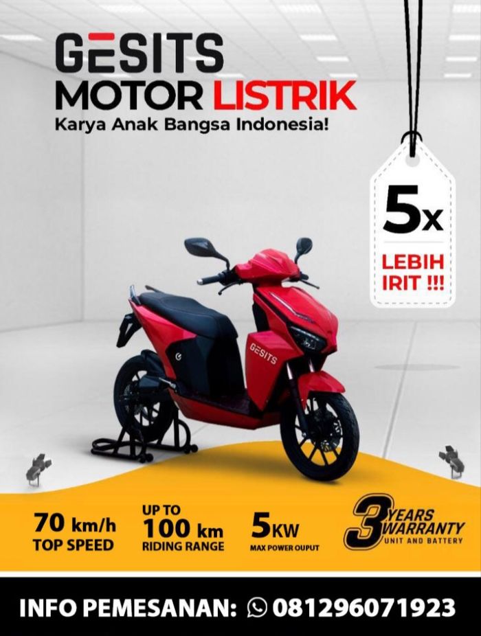 Buruan Sikat! Motor Listrik Gesits Cicilannya Murah Meriah, Ada Garansi