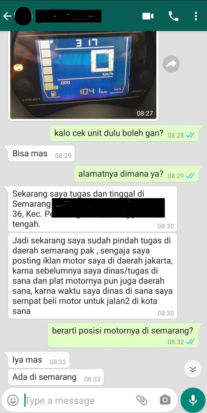 Chat WhatsApp dengan penjual Yamaha NMAX 2017