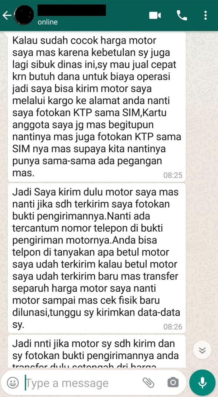Chat WhatsApp dengan penjual Yamaha NMAX 2017