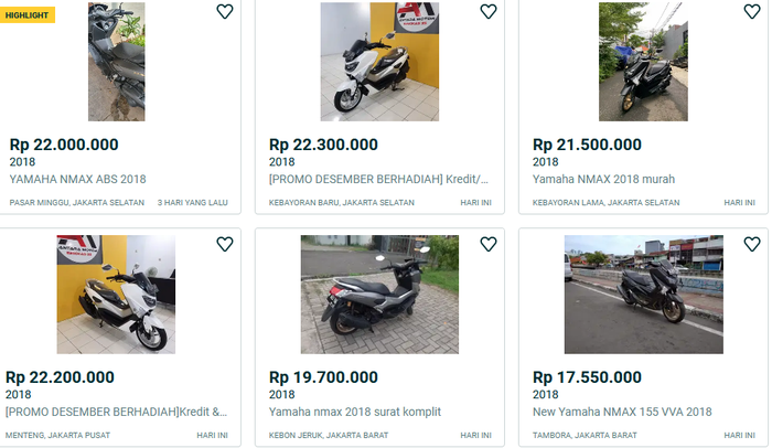 Harga Yamaha NMAX bekas