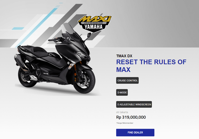 harga Yamaha TMAX DX bulan Desember 2020