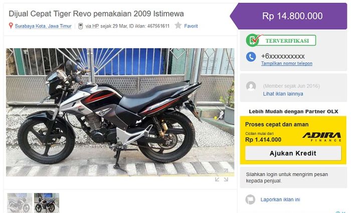 Sempat Jadi Macan Motor Sport Harga Tiger Revo Tahun 2009 Bikin