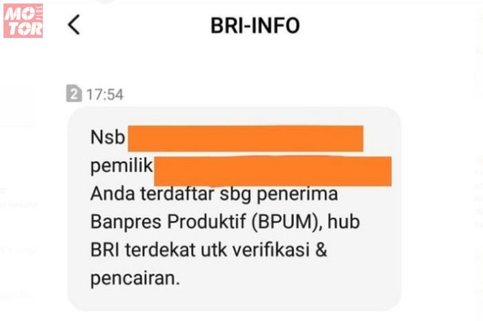 Heboh Tiba-tiba Ada SMS Masuk dari Bank BRI Soal Bantuan ...