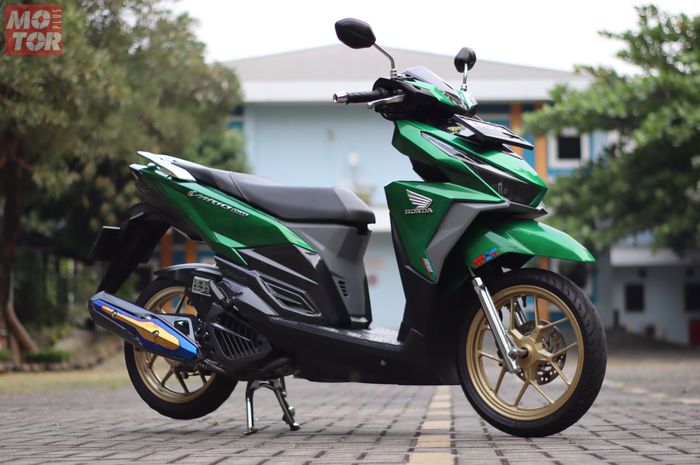 Modifikasi Honda Vario 150, Bodi Hijau Botol Headlamp