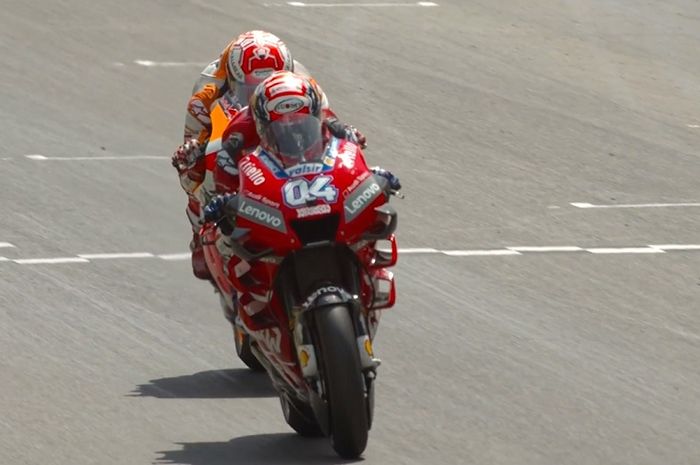 Marc Marquez berhasil curi angin dari Dovizioso di sesi kualifikasi MotoGP Italia 2019